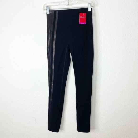 SPANX Every. Wear Gloss Side Stripe Leggings In Black XS NWT - Picture 5 of 10